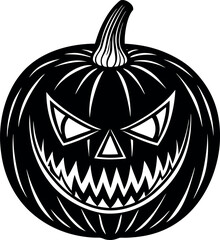 Pumpkin With Carved Scary Face