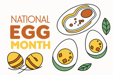 NATIONAL EGG MONTH vector illustration