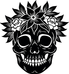 Skull With Floral Crown