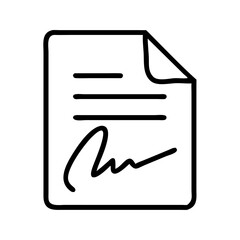 Signed document with handwritten signature on paper  