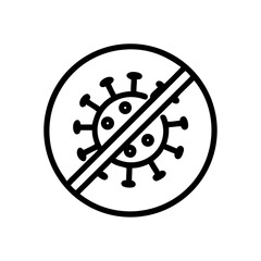 No Virus Sign Symbol with Circle and Cross Design, icon, vector  