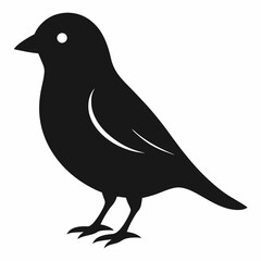 Sleek Black Silhouette of a Canary