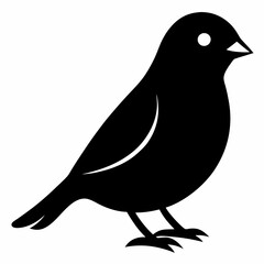 Sleek Black Silhouette of a Canary