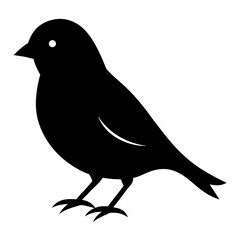 Sleek Black Silhouette of a Canary