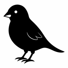 Sleek Black Silhouette of a Canary