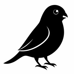 Sleek Black Silhouette of a Canary