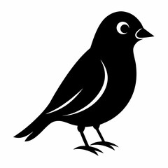 Fototapeta premium Sleek Black Silhouette of a Canary