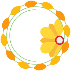 Circular Floral Frame Icon