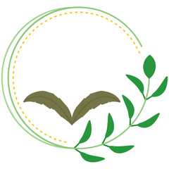 Fototapeta premium Circular Floral Frame Icon