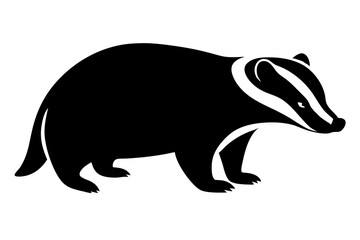Obraz premium Badger silhouette graphic illustration burrowing mammal wildlife animal nature design, badger, silhouette, animal, mammal, wildlife, vector, design, nature, illustration, graphic, burrowing