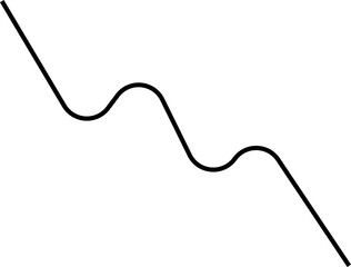 Rounded vector chart with a line pointing downward, indicating a descending trend in the graphic.