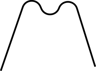 Rounded chart forming a double top curve indicating a peak pattern commonly seen in trend reversals.