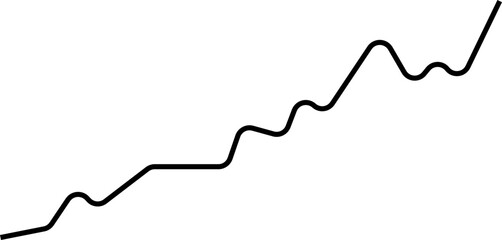Rounded graph representing an economic line that smoothly rises across the chart's path.