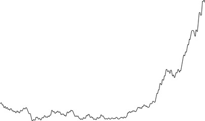 Rounded infographic graph with smooth curving trend line representing gradual data changes.