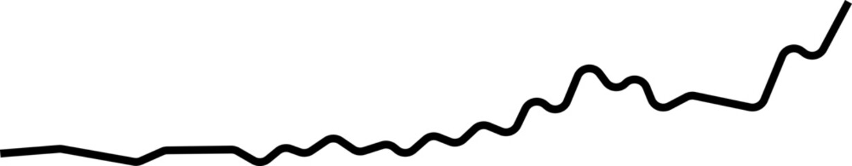 Fototapeta premium Rounded data line with visual zigzag structure showing alternating pattern.