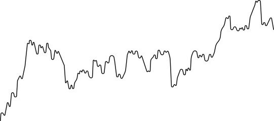 Naklejka premium Rounded chart formed by a smooth continuous line showing a consistent rising pattern from start to finish.