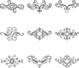 baroque swirl ornament set 
