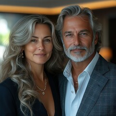 Elegant Couple Portrait with Indoor.