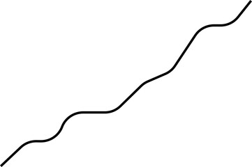 Rounded chart featuring a trend line with soft peaks and bounces along its smooth curve.