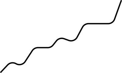 Obraz premium Rounded smooth line forming an upward curve that symbolizes rising movement in data.