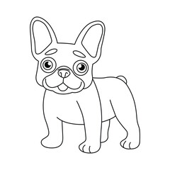 French bulldog  hand drawn coloring page line artwork for kids

