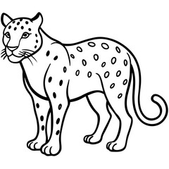 Sleek Jaguar Vector Line Drawing