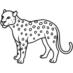 Sleek Jaguar Vector Line Drawing