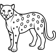 Sleek Jaguar Vector Line Drawing