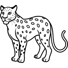 Sleek Jaguar Vector Line Drawing