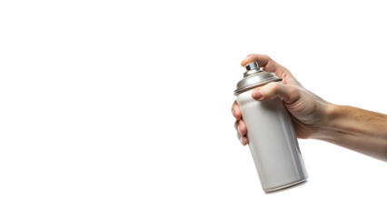 hand using white spray isolated on white background PNG. GENERATIVE AI