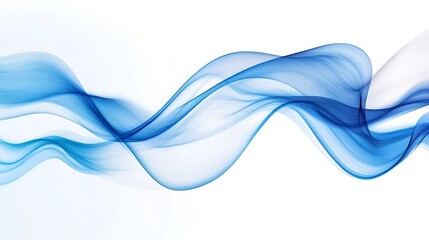 Naklejka premium Abstract flowing waves in blue and white, with a wide space for text