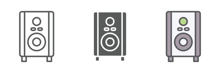 Fototapeta premium Audio Icons Set – Vector Illustrations in Multiple Styles