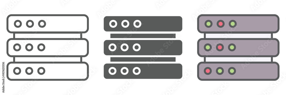 Poster backup icons set – vector illustrations in multiple styles