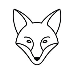 fox face sharp features monoline line art vector 