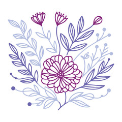 intricate floral pattern with summer inspired blossoms and minimal leaf sketches for pillow cover and textile applications


