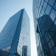 Obraz premium Modern architecture of a glass office building 