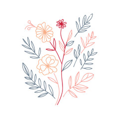 elegant abstract floral pattern with one line rose artwork and leafy textures for seamless wallpaper and cushion textiles

