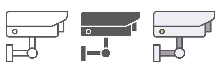 Cctv Icons Set – Vector Illustrations in Multiple Styles