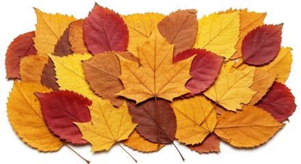 Autumn Leaves Collection - A vibrant collection of autumn leaves in various shades of red, orange, and yellow, perfect for fall-themed designs