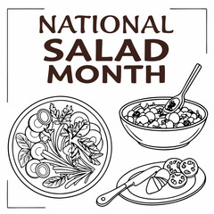 NATIONAL SALAD MONTH vector illustration
