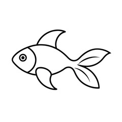 goldfish swimming in minimalist curves line art vector