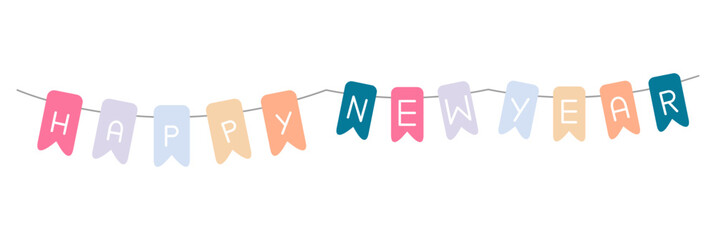 Happy New Year Bunting Garland Icon