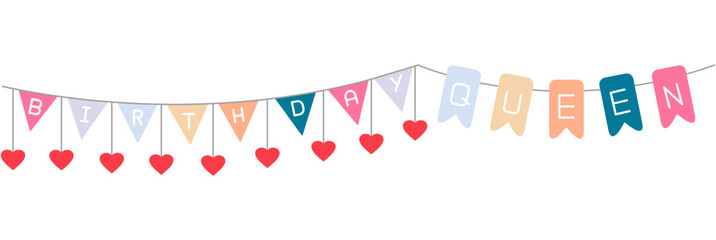 Birthday Queen Bunting Garland Icon