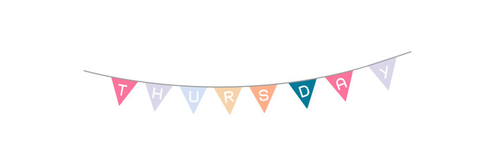 Obraz premium Thursday Bunting Garland Icon