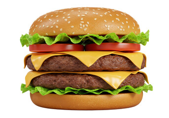 Stacked perfection a double cheeseburgers mouthwatering layers against a stark backdrop