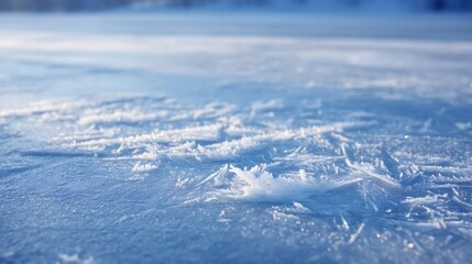 Fototapeta premium Delicate ice patterns on frozen surface