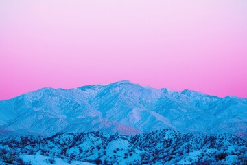 Fototapeta premium Blue Mountains Underneath a Pink Sky