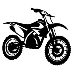 Obraz premium Stylized black and white illustration of a powerful dirt bike motorcycle