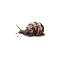 Close-up of a Snail Crawling on Transparent Background