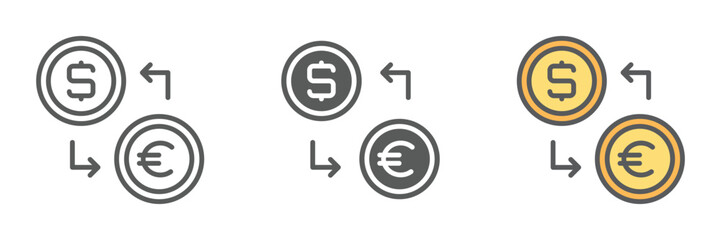 Currency Icons Set – Vector Illustrations in Multiple Styles